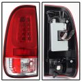 Acanii For 1997-2003 Ford F150 1999-2007 F250 F350 F450 Super Duty Red Clear Led Tube Tail Lights Brake Lamps Pair Set