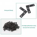10 Pcs Flat L Shape Repair Mending Plate Ulifestar Heavy Duty Corner Bracket Furniture Support Brace Black Joining Fastener