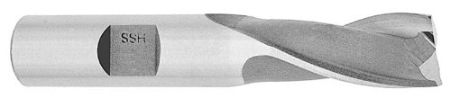 Drill America Dwct Series High-speed Steel End Mill Polished Finish 2 Flute Square 5 8 Cutting Length 1 4 Diameter 3 Shank Pack