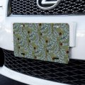 Graphics More White Leafy Branches Pattern Novelty Metal Vanity Tag License Plate