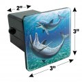 Dolphin And Baby Having Fun Ocean Tow Trailer Hitch Cover Plug Insert