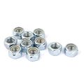 Uxcell M12x1 25mm Zinc Plated Hex Lock Nuts Silver Tone 10pcs