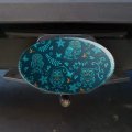 Mystical Owl Pattern With Butterflies Dragonflies Leaves Flowers Oval Tow Trailer Hitch Cover Plug Insert