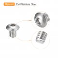 Uxcell 8-32x1 4 Button Head Socket Cap Screws 100pcs 304 Stainless Steel Fasteners Hex Bolts Full Thread Drive