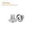 Uxcell 8-32x1 4 Button Head Socket Cap Screws 100pcs 304 Stainless Steel Fasteners Hex Bolts Full Thread Drive