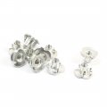10pcs Metal Three Claw Nuts T Nut Silver Tone For Furnitures Soafs 