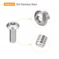 Uxcell 10-24x1 2 Button Head Socket Cap Screws 50pcs 304 Stainless Steel Fasteners Hex Bolts Full Thread Drive