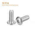 Uxcell 10-24x1 2 Button Head Socket Cap Screws 50pcs 304 Stainless Steel Fasteners Hex Bolts Full Thread Drive