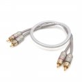 Uxcell 50cm Length Male To Copper Rca Stereo Audio Cord Cable Wire Adapter For Car