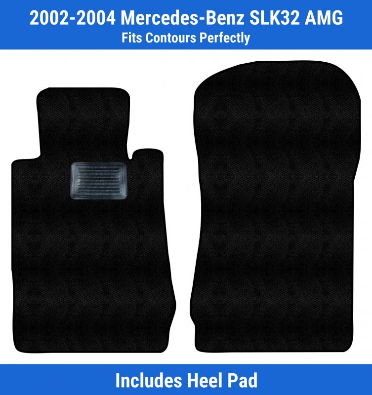 Front Carpet Floor Mats For Mercedes Benz Slk32 Amg 2002 2003 2004 Black Custom Fit With Driver Heel Pad