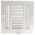 6 W X H 4-way Air Supply Grille Duct Cover Difuser Flat Stamped Face White 