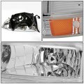 Auto Dynasty Chrome Housing Amber Corner Headlight W Bumper Lamps Tool Kit Compatible With Dodge Dakota Durango 97-04