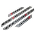 Dodge Silver Real Carbon Fiber 4 Pcs Universal Door Sill Step Protector Kick Plates Official Licensed 