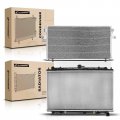 A-premium Engine Coolant Radiator A C Condenser Cooling Kit With Transmission Oil Cooler Compatible Nissan Maxima 1997-1998 3