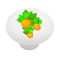 Orange Branch Decorative High Gloss Ceramic Drawer Knob 