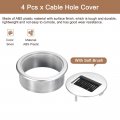 Uxcell 4pcs Cable Hole Cover 2-3 8 Inch 60mm Abs Desk Wire Cord Grommets For Office Computer Organizer Silver