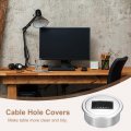 Uxcell 4pcs Cable Hole Cover 2-3 8 Inch 60mm Abs Desk Wire Cord Grommets For Office Computer Organizer Silver
