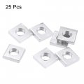 Uxcell Square Nuts M6x11mmx3mm Zinc-plated Metric Coarse Thread Assortment Kit 25 Pcs