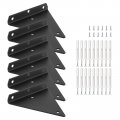 Uxcell Shelf Brackets 6pcs 140mm Stainless Steel Invisible Triangle Bracket With Screws Wall Mounted Floating Supporter For