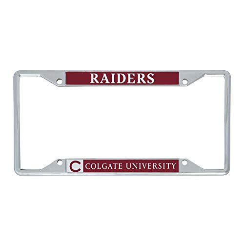 Colgate University Raiders Metal License Plate Frame For Front Or Back Of Car Officially Licensed Mascot