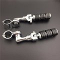 Smt-chrome Regular Footrest Foot Pegs With 1-1 2 Short Angled Clamps Compatible Goldwing Shadow Vt750c Magna Vf750 Vf1100