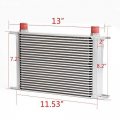 G-plus Aluminum 25 Row Engine Transmission Oil Cooler Kit Silver Compatible With N54 Twin Turbo 135 E82 335 E90 E92 E93