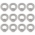 Uxcell Lifting Eye Nut M4 Female Thread 304 Stainless Steel Round Shape For Rope Fitting Pack Of 12