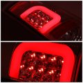 Pair Chrome Housing Clear Lens Red 3d Led Bar Tail Lights Dual Row 3rd Brake Light Compatible With Ford Super Duty