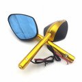 Httmt Mt422- Motorcycle Cnc Yellow Rear View Leda Turn Signal Side Mirrors Compatible With 8mm 10mm Bolt Screw Yamaha Fz1 Fz6