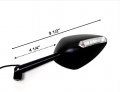 Httmt Mt422- Motorcycle Cnc Yellow Rear View Leda Turn Signal Side Mirrors Compatible With 8mm 10mm Bolt Screw Yamaha Fz1 Fz6