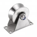 Uxcell 1pcs V Groove Track Wheel 2 68 201 Stainless Steel Sliding Gate Double Bearing Rollers With Bracket For Inverted