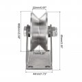 Uxcell 1pcs V Groove Track Wheel 2 68 201 Stainless Steel Sliding Gate Double Bearing Rollers With Bracket For Inverted