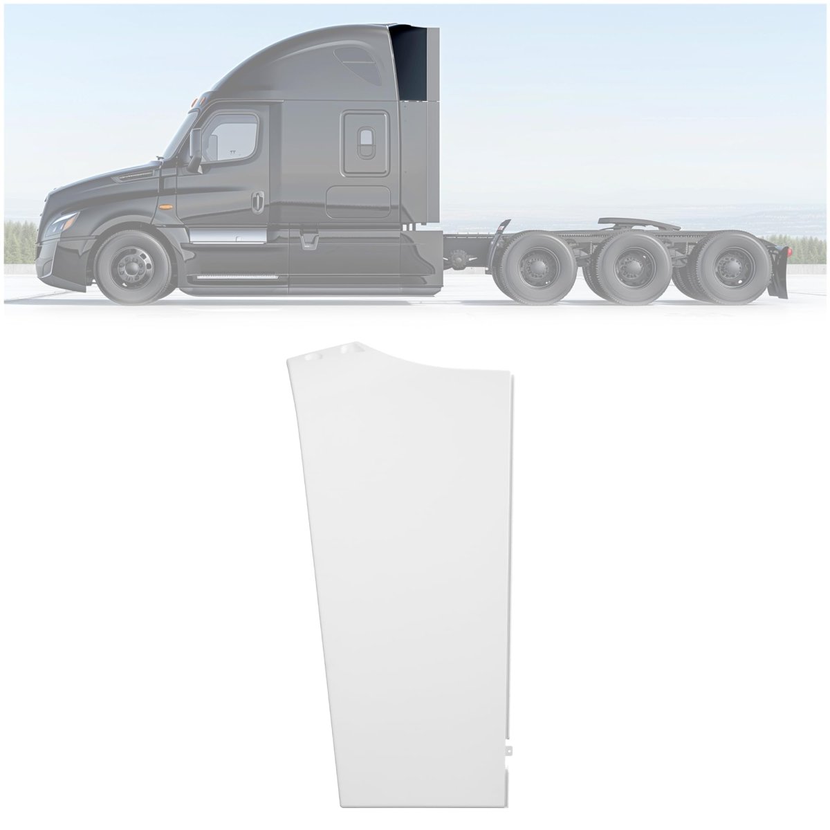 Upper Cab Fairing For 2008-2020 Freightliner Cascadia Semi Truck Replacement A2267507000 Top Wind Air Deflector Painted White