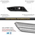 Vipmotoz Full Led Strip Front Side Marker Lights Fender Parking Lamps Compatible With 2019-2023 Cadillac Xt4 Chrome Housing