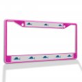 Fastasticdeals Metal Insert License Plate Frame Weasel Truck Weatherproof Car Accessories Hot Pink 2 Holes Solid 