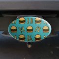 Hamburger And French Fries Pattern Oval Tow Trailer Hitch Cover Plug Insert