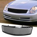 Front Bumper Gloss Black Mesh Grille For G35 4-door Sedan 2003-2006