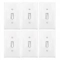 Baomain 15 Amp Toggle Light Switch With Wall Plate Single Pole Residential Grade On Off Electrical Glossy White Ul Listed 6