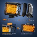 Nilight Side Shooter Led Light Bar 2pcs 4 3inch Triple Row Spot Flood Combos Work With Wiring Harness Kit For Off Road Fog