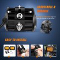 Nilight Side Shooter Led Light Bar 2pcs 4 3inch Triple Row Spot Flood Combos Work With Wiring Harness Kit For Off Road Fog