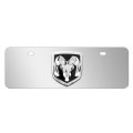 Ram 3d Logo 12 X 4 25 European Look Chrome Half-size Stainless Steel License Plate Official Licensed 