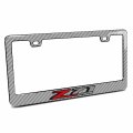 Ipick Image For Chevrolet Z71 In 3d On Silver Real 3k Carbon Fiber Finish Abs Plastic License Plate Frame