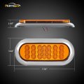 Partsam 2pcs 6-1 2 Oval Amber Led Trailer Lights 21 Flange Mount W Reflectors Turn Signal Park Side Marker For Truck Trail Bus