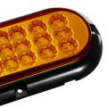 Partsam 2pcs 6-1 2 Oval Amber Led Trailer Lights 21 Flange Mount W Reflectors Turn Signal Park Side Marker For Truck Trail Bus