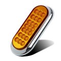 Partsam 2pcs 6-1 2 Oval Amber Led Trailer Lights 21 Flange Mount W Reflectors Turn Signal Park Side Marker For Truck Trail Bus