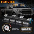 Xridonsen Emergency Dash Strobe Lights Safety Flashing Warning Hazard Interior Front Rear Windshield Deck Split Light Bar W