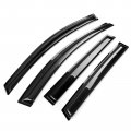 Ikon Motorsports Tape On External Window Visor For 2013-2019 Ford Escape Slim Style Dark Smoke 4pc Set Acrylic 