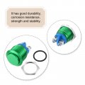Uxcell Latching Metal Push Button Switch 16mm Mounting Dia 1no Spst Green Led Light High Round Head 1pcs