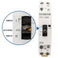 Baomain Manual Household Ac Contactor Hc1-25m 25a 2 Pole 50 60hz Modular Circuit Control 35mm Din Rail 24v No 1 Nc