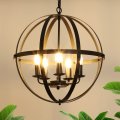 Dllt Industrial Pendant Lighting Fixture Flexible Chandelier Hanging Rustic 5 Light Flush Mount Ceiling Lamp For Kitchen Dining 